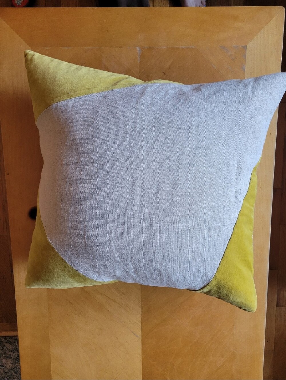 West Elm Cream And mustard yellow pillow cover 24x24